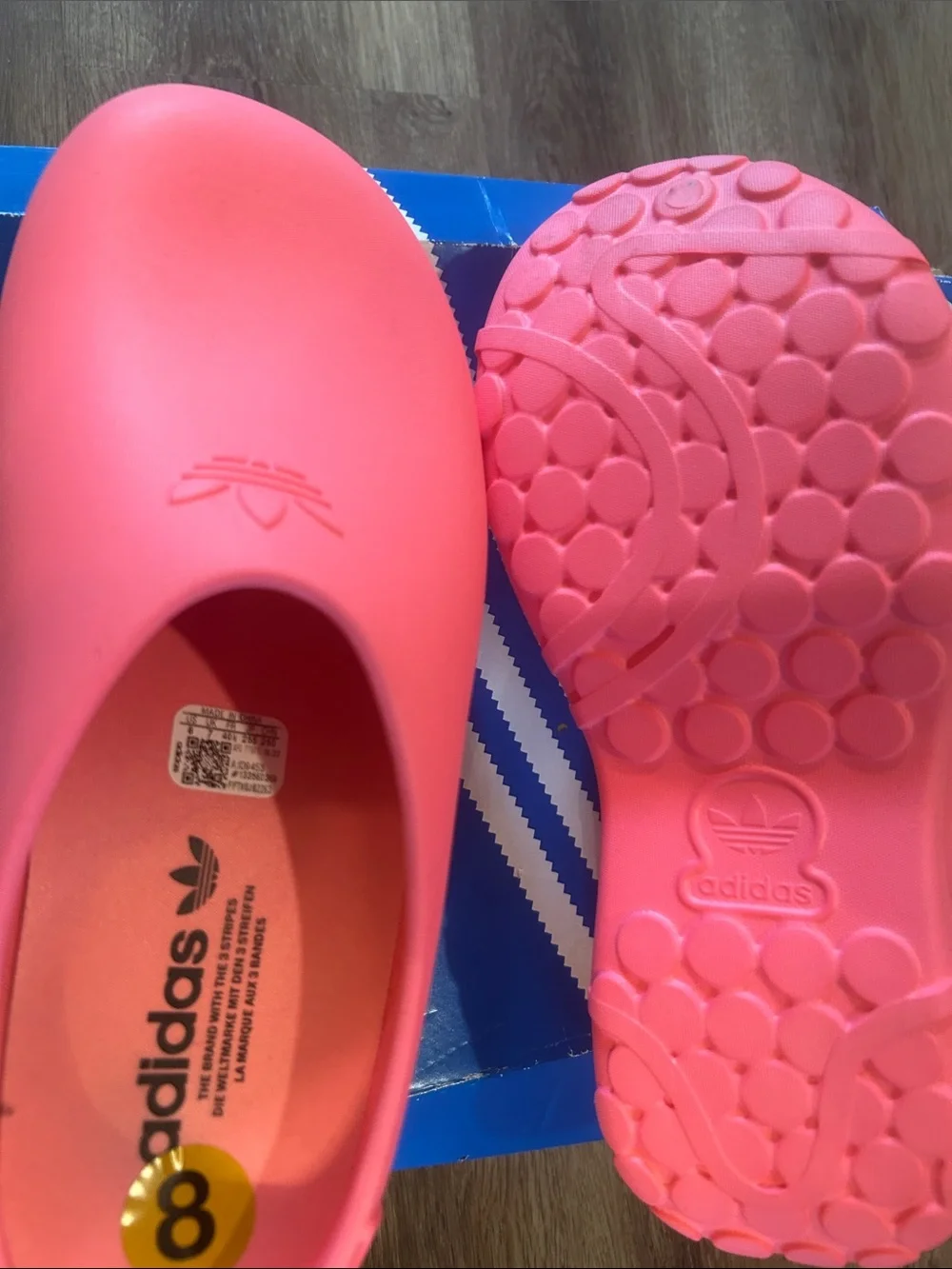 adidas Coral Pink Slip-On Foam Clogs